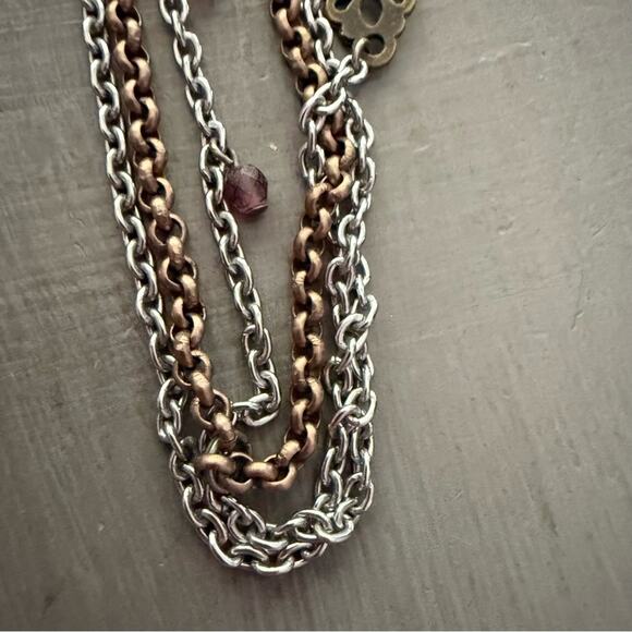 Sabika Multi Chain Chainlink Beaded Necklace - Picture 10 of 10